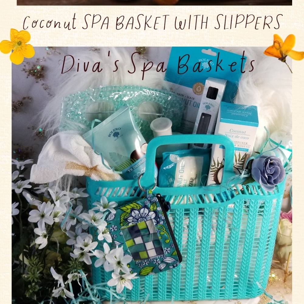 Women Luxury Spa Coconut Self Care Relaxing  Pampering Tote Gift Basket